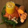 Velouté ORANGE lentilles corail, patates douces, potimarron, et noisettes
